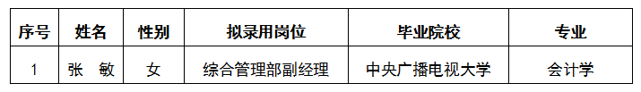 嘉來(lái)建工公司公開(kāi)招聘綜合部副經(jīng)理擬錄用人選公示